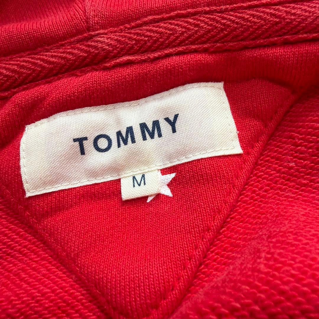 TOMMY トミー 星柄 フルジップパーカーレッド USAデザイン フード付 M 画像4