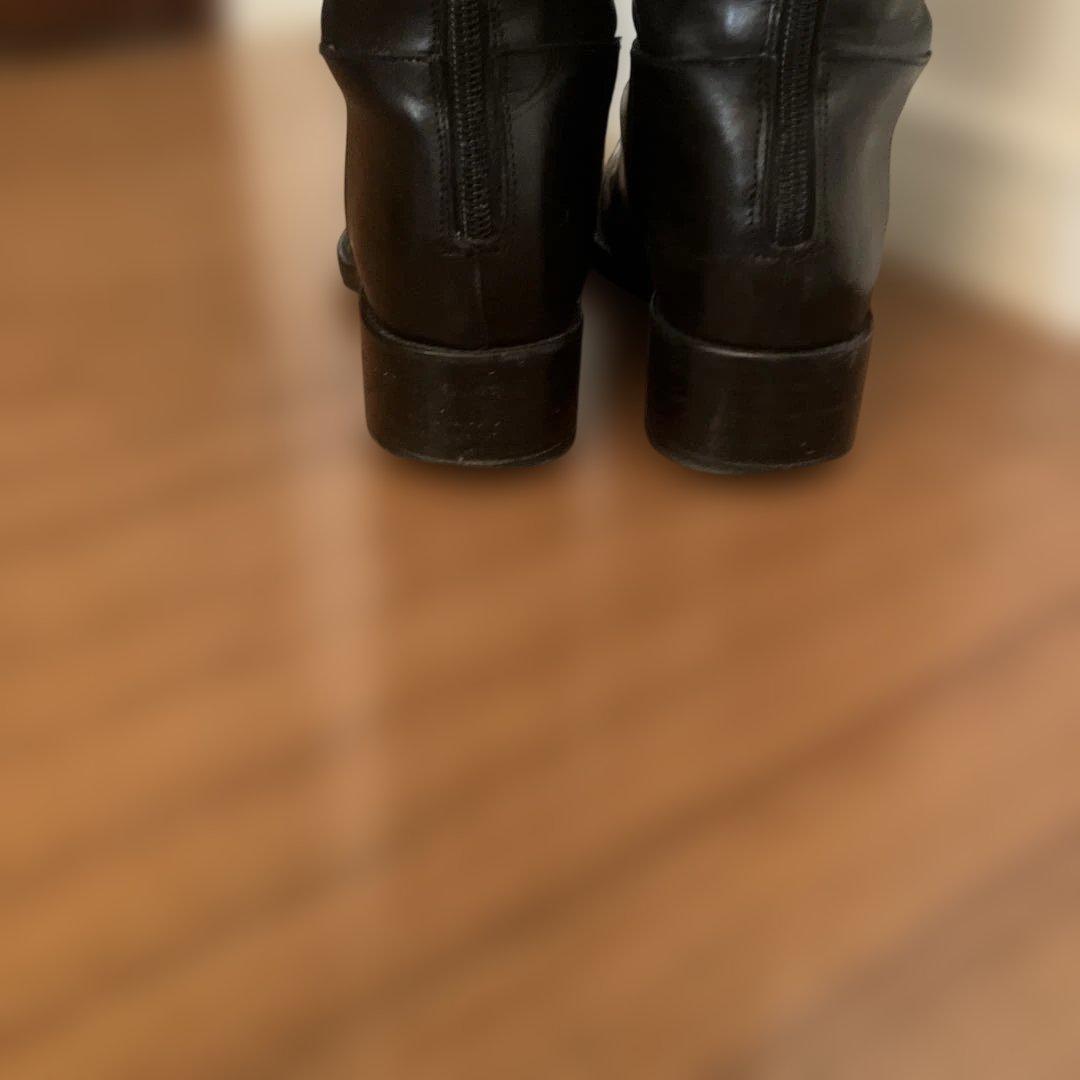 サルトル ロングブーツ 黒 ジッパー バックル付き 画像4
