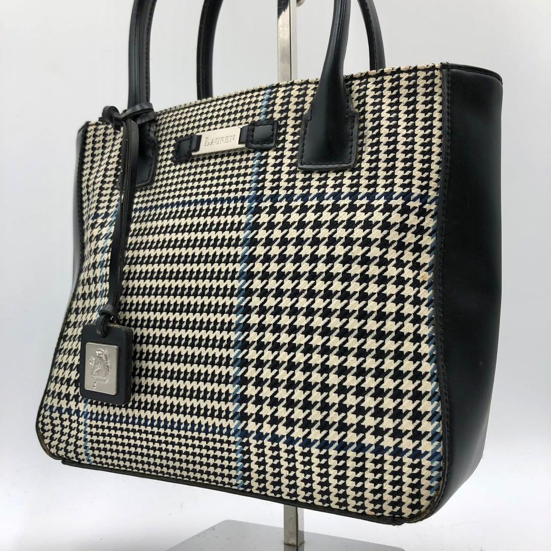 【美品】ローレンラルフローレン 千鳥格子 トートバッグ ハンドバッグ