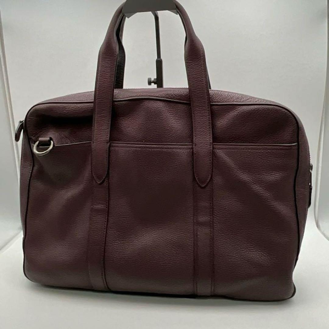 【美品】コーチ ビジネスバッグ 2way バーガンディ レザー A4 画像3