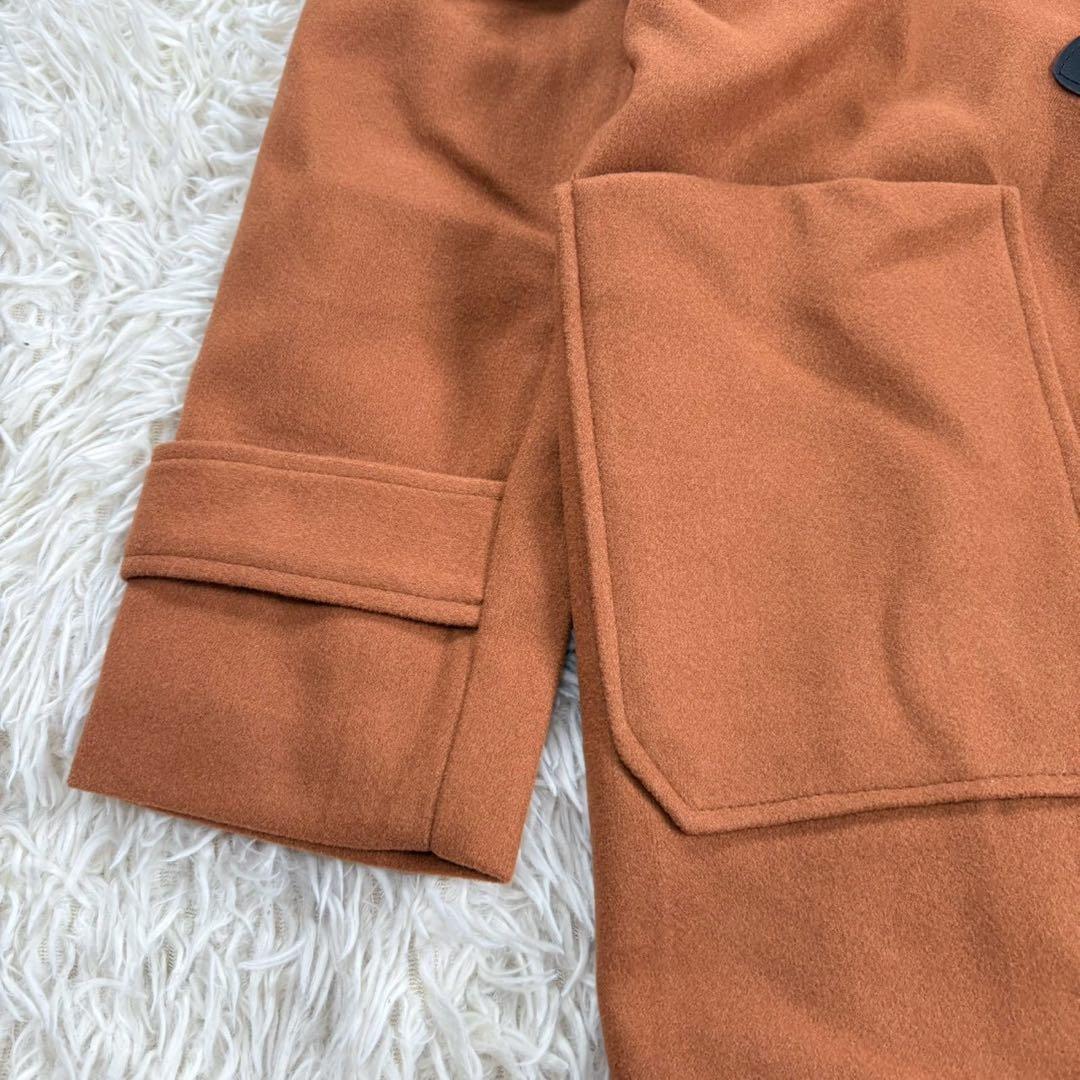 y9022 美品✨ロング丈ダッフルコート ブラウン XL 大きいサイズ トグル 画像4