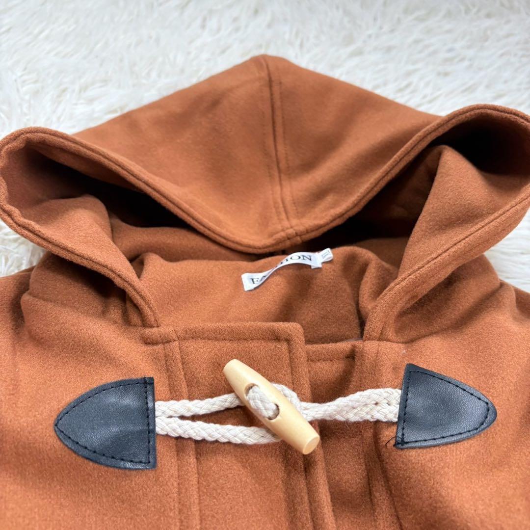 y9022 美品✨ロング丈ダッフルコート ブラウン XL 大きいサイズ トグル 画像3