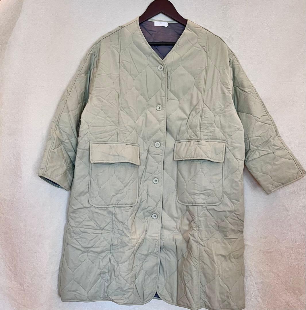 新品✨キルティングジャケット セージグリーン M 軽量 アウター 暖かい 画像2
