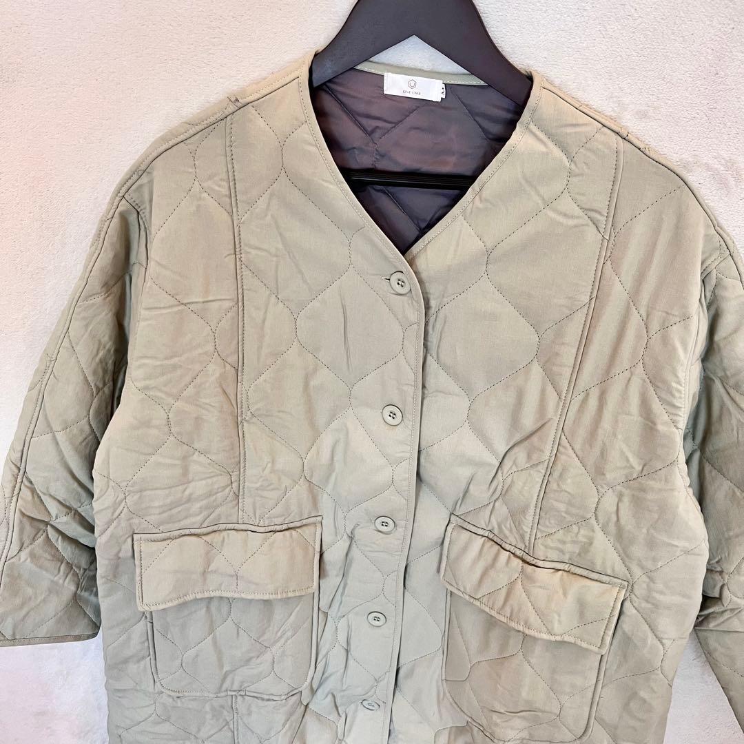 新品✨キルティングジャケット セージグリーン M 軽量 アウター 暖かい 画像3