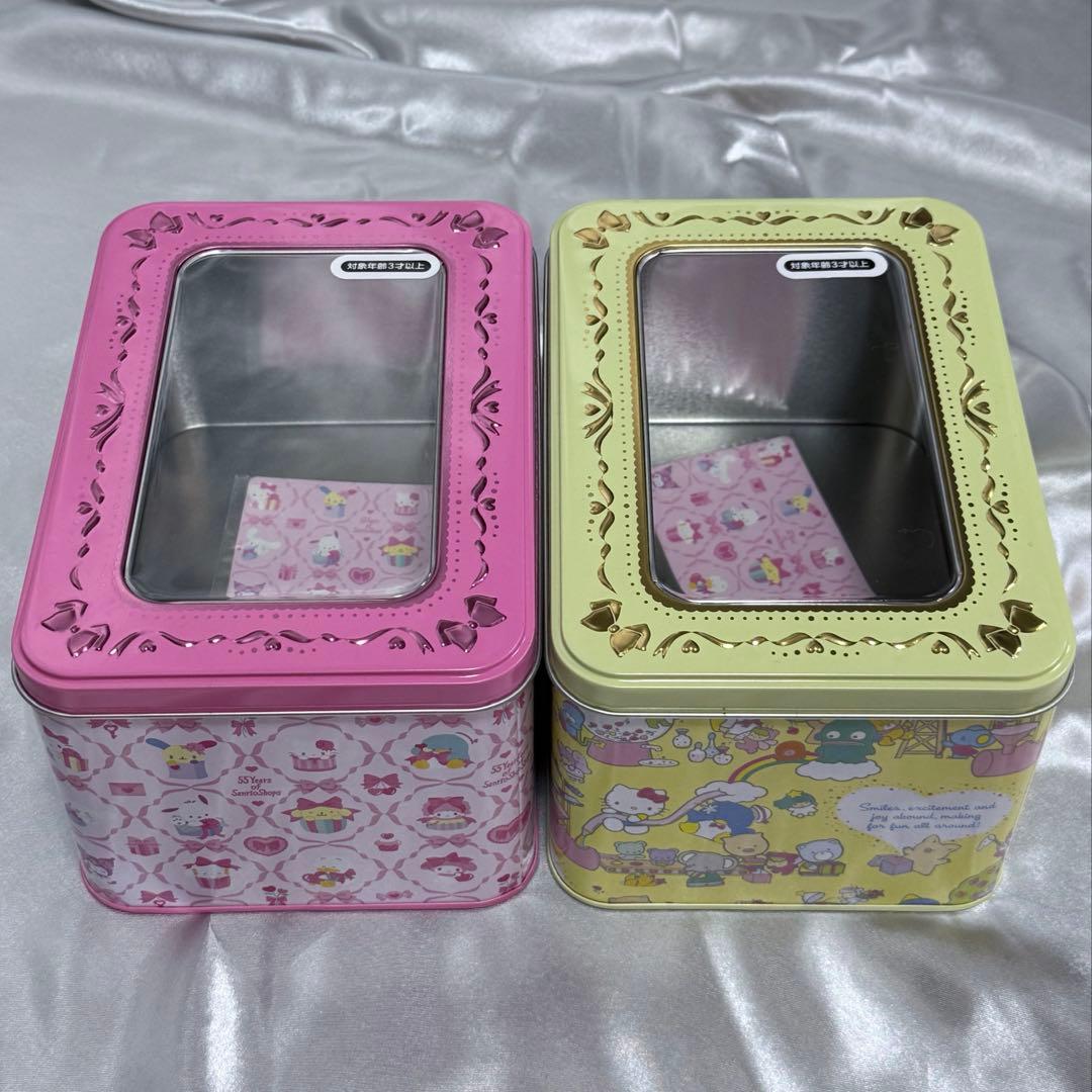 Sanrio Shops 55周年記念 ギフト缶ケース、メッセージカード 2点