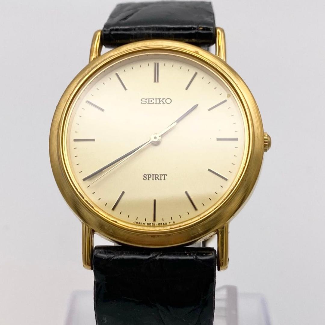 新品電池交換/稼働 SEIKO セイコー スピリット メンズ 腕時計 ゴールド 画像2