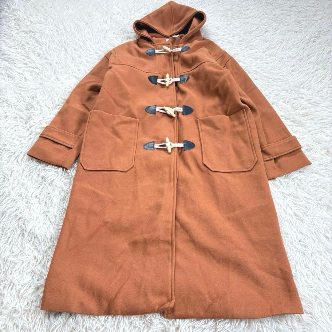 y9022 美品✨ロング丈ダッフルコート ブラウン XL 大きいサイズ トグル
