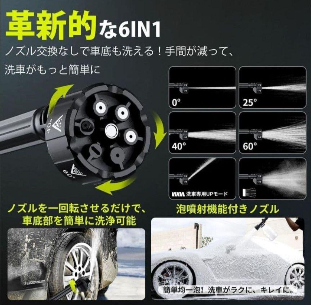 【新品未使用】高圧洗浄機 コードレス コンパクト 持ち運び 充電式 強力噴射 画像3