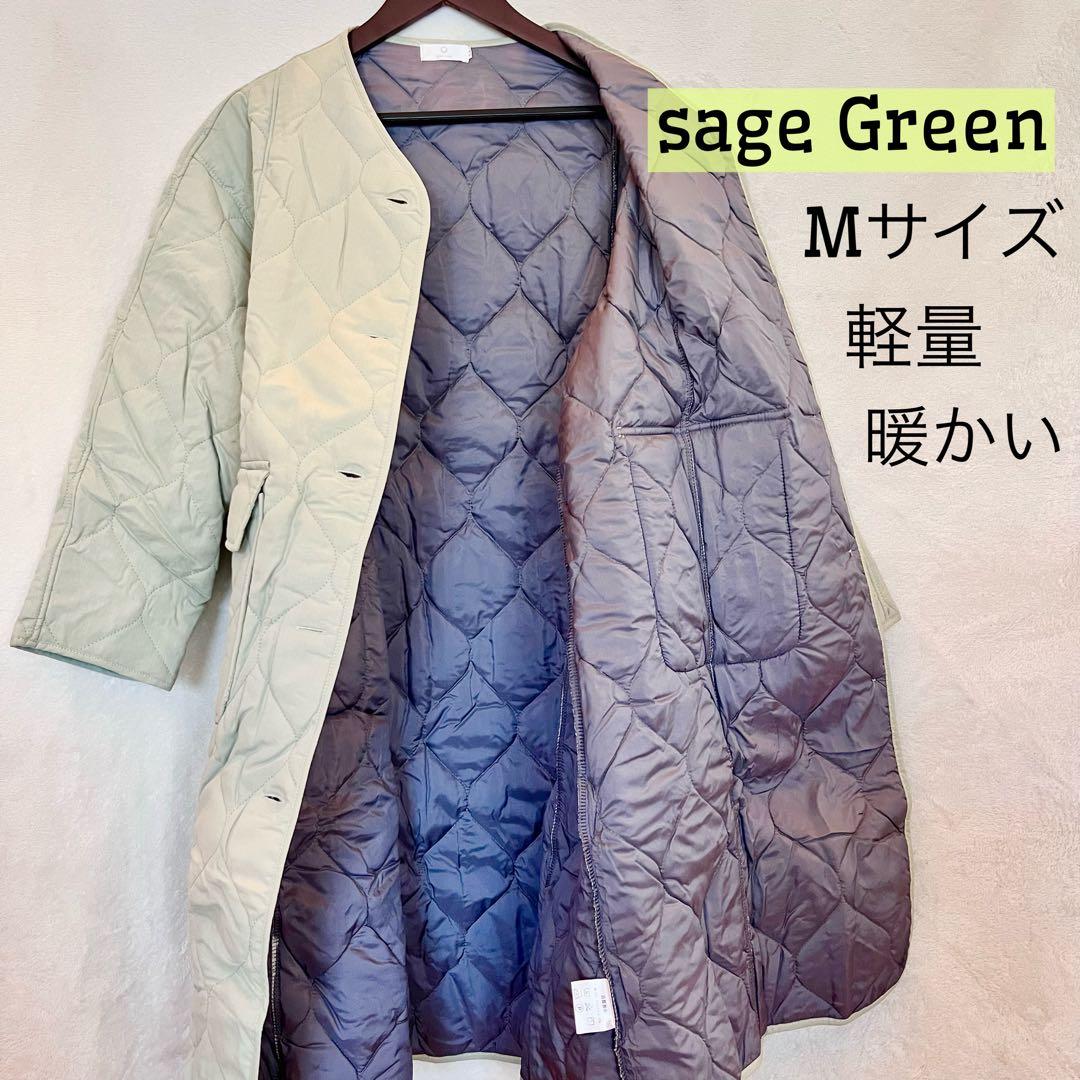 新品✨キルティングジャケット セージグリーン M 軽量 アウター 暖かい