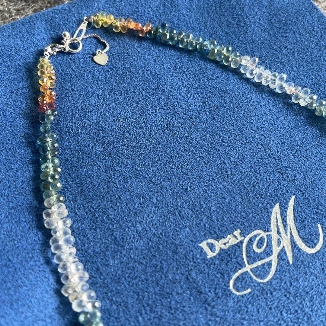 極美品✨ マルチカラーサファイア ネックレス K18WG ホワイトゴールド 12 画像3