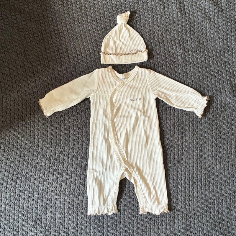 blanco ロンパース 帽子 セット 退院着 0-3 months snow 画像2