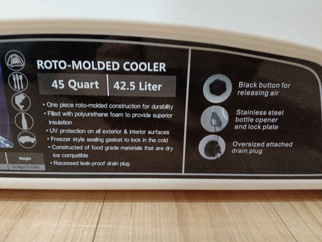 ROTO-MOLDED COOLER 45QT 42.5L クーラーボックス 画像3