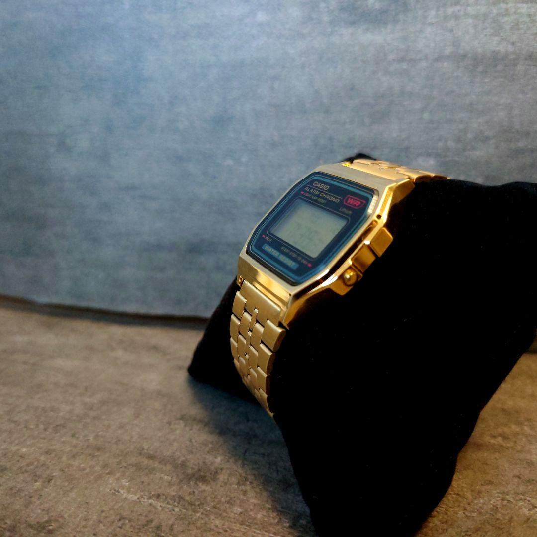 極美品 CASIO A159WGEA-1JF ゴールド デジタル腕時計 メンズ 画像3