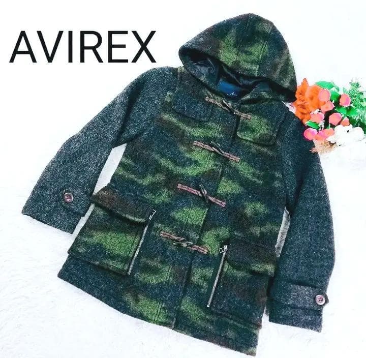 【希少】AVIREX ダッフルコート カモフラ アビレックス 迷彩