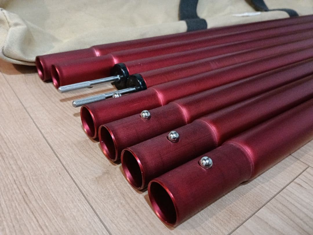 【美品】スノーピーク ウイングポールレッド 280cm ポールキャリングケース付 画像3