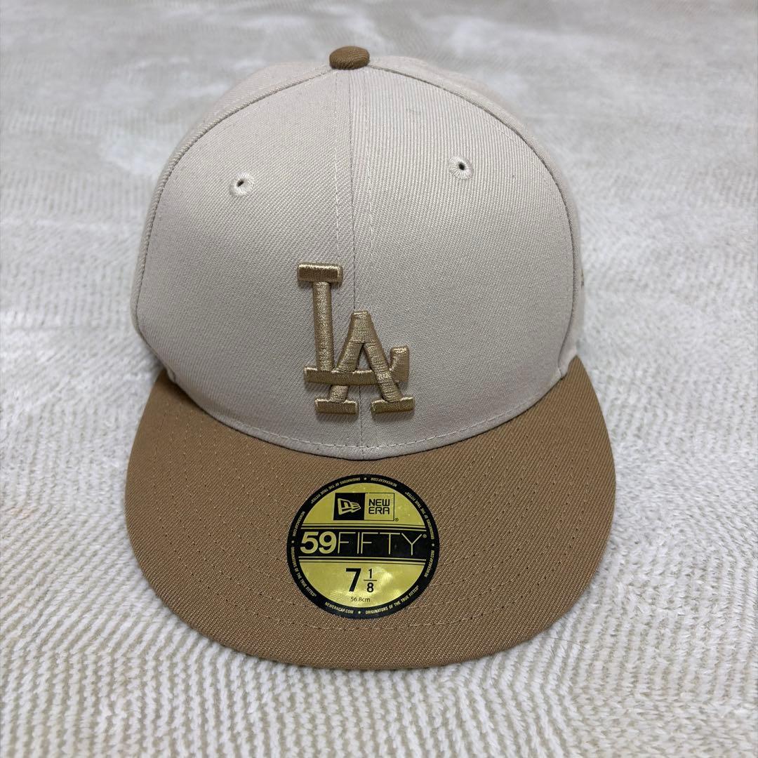 NEW ERA 59FIFTY LA キャップ ベージュ 7 1/8
