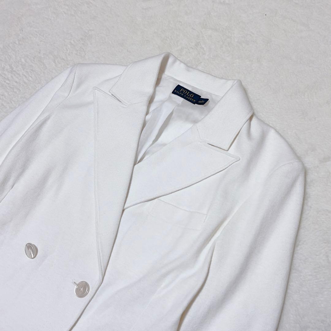 POLO RALPH LAUREN ダブル テーラードジャケット 白 コットン 画像2