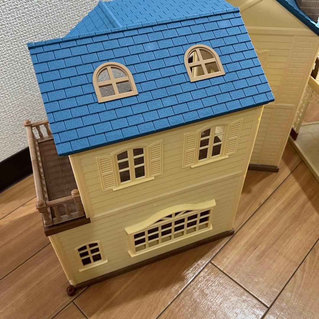 【確認用】シルバニア カーポートのある青い屋根のお家デラックスセット＋7点 画像2