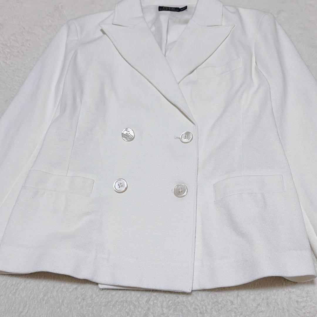 POLO RALPH LAUREN ダブル テーラードジャケット 白 コットン 画像4