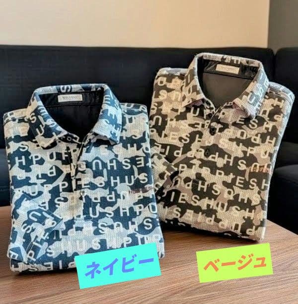 Hush Puppies ゴルフ長袖シャツ カモフラ柄〈ベージュ〉 画像2