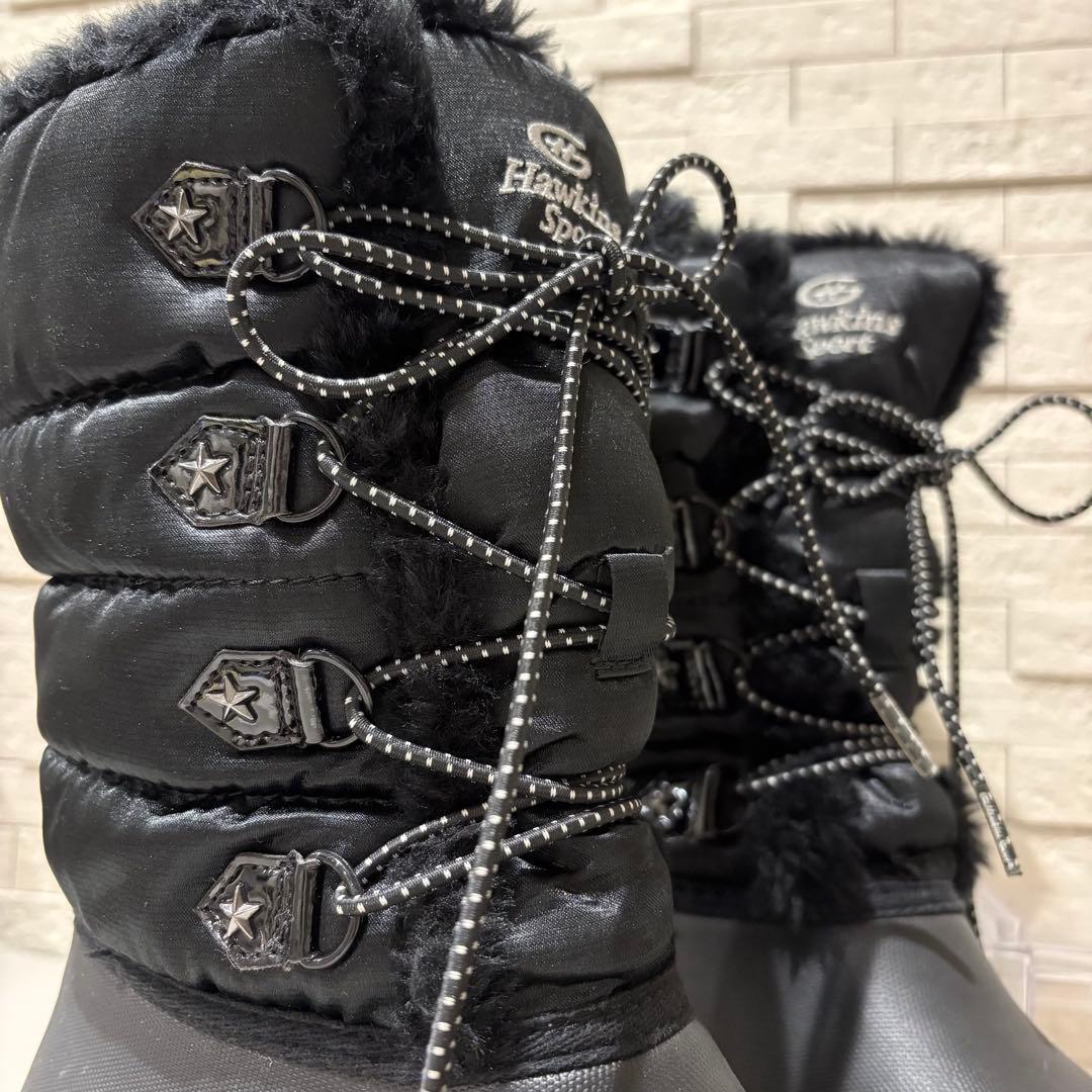 Hawkins ホーキンススポーツ ボア スノーブーツ 黒 22.5〜23cm 画像4