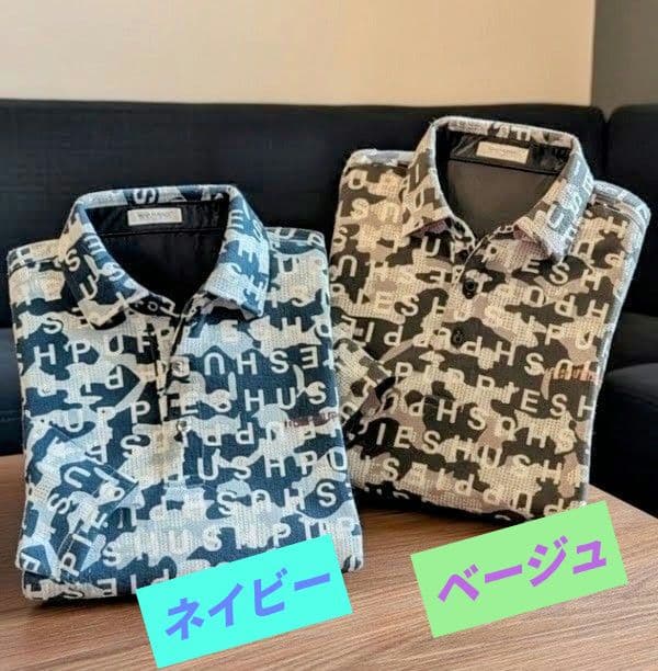 Hush Puppies ゴルフ長袖シャツ カモフラ柄〈ネイビー〉 画像2