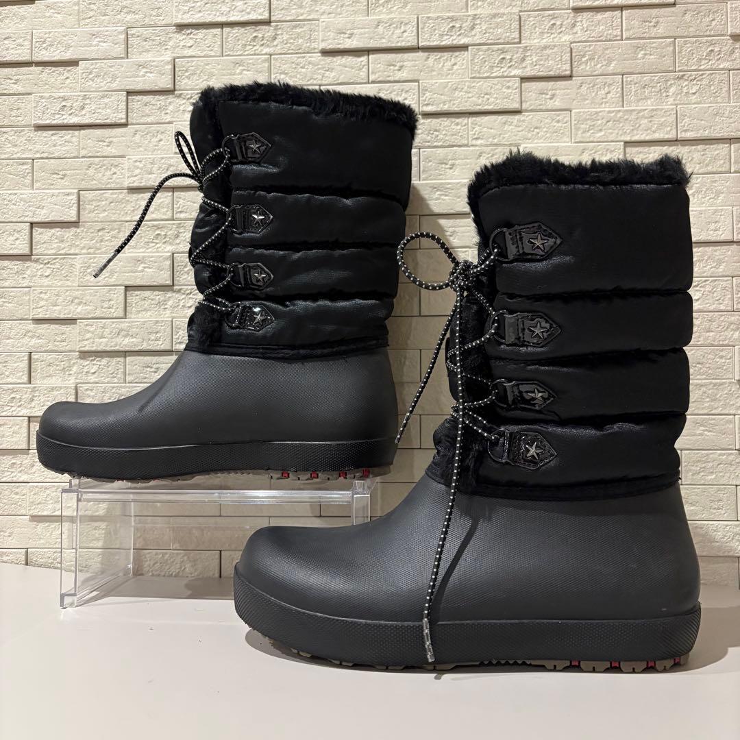 Hawkins ホーキンススポーツ ボア スノーブーツ 黒 22.5〜23cm 画像2
