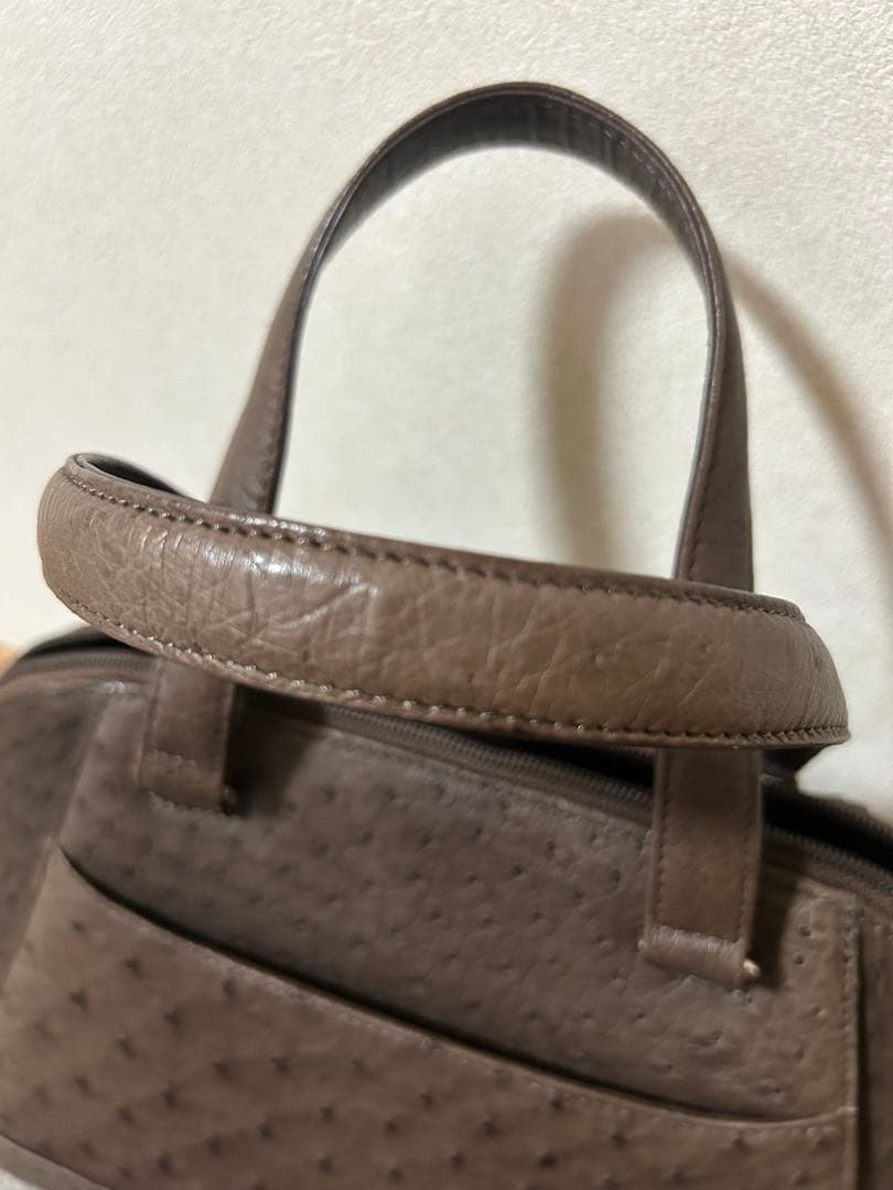 美品 オーストリッチ ハンドバッグ 財布 古銭入れ 画像3