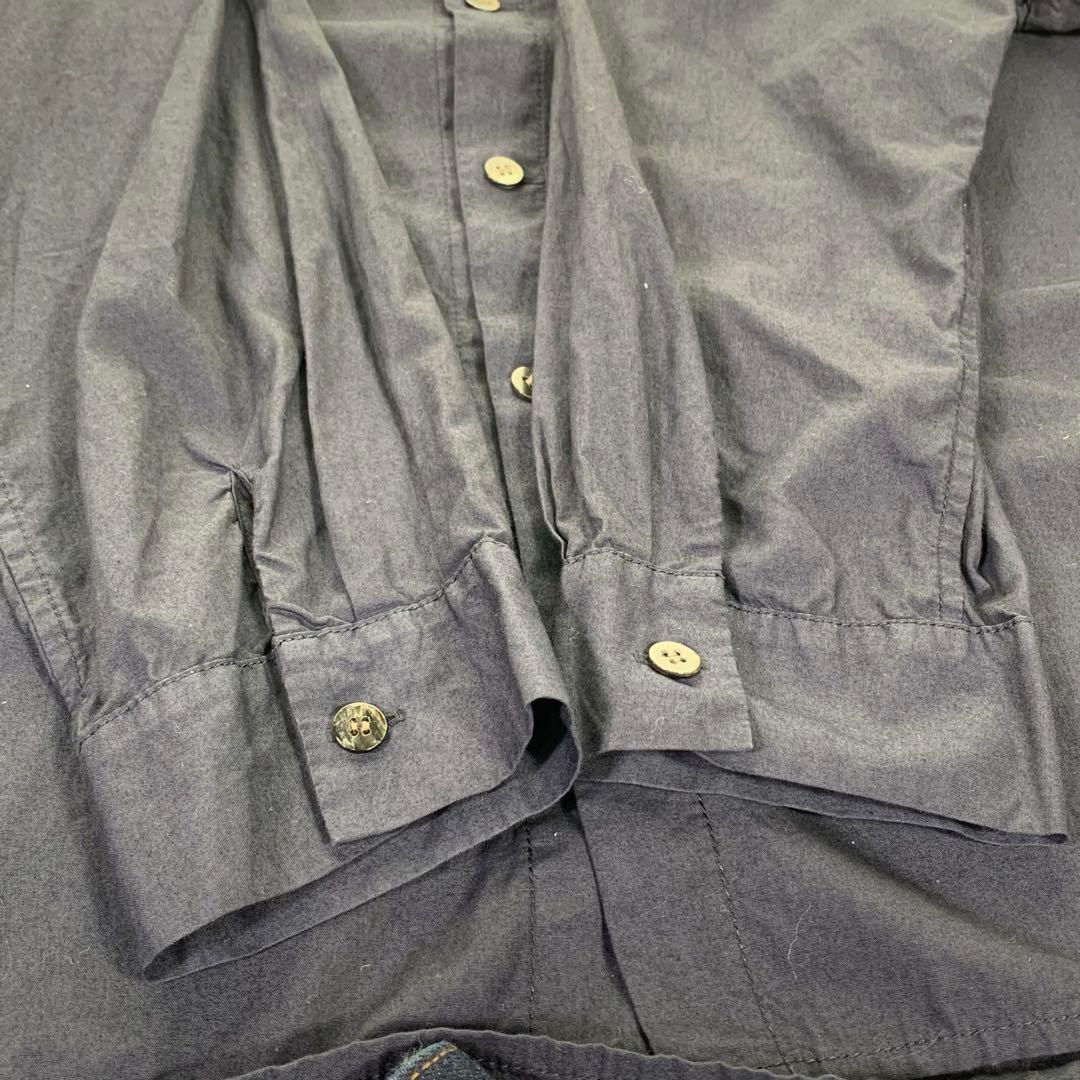 Plantation プランテーション 長袖シャツ ネイビー 製品染め 画像4