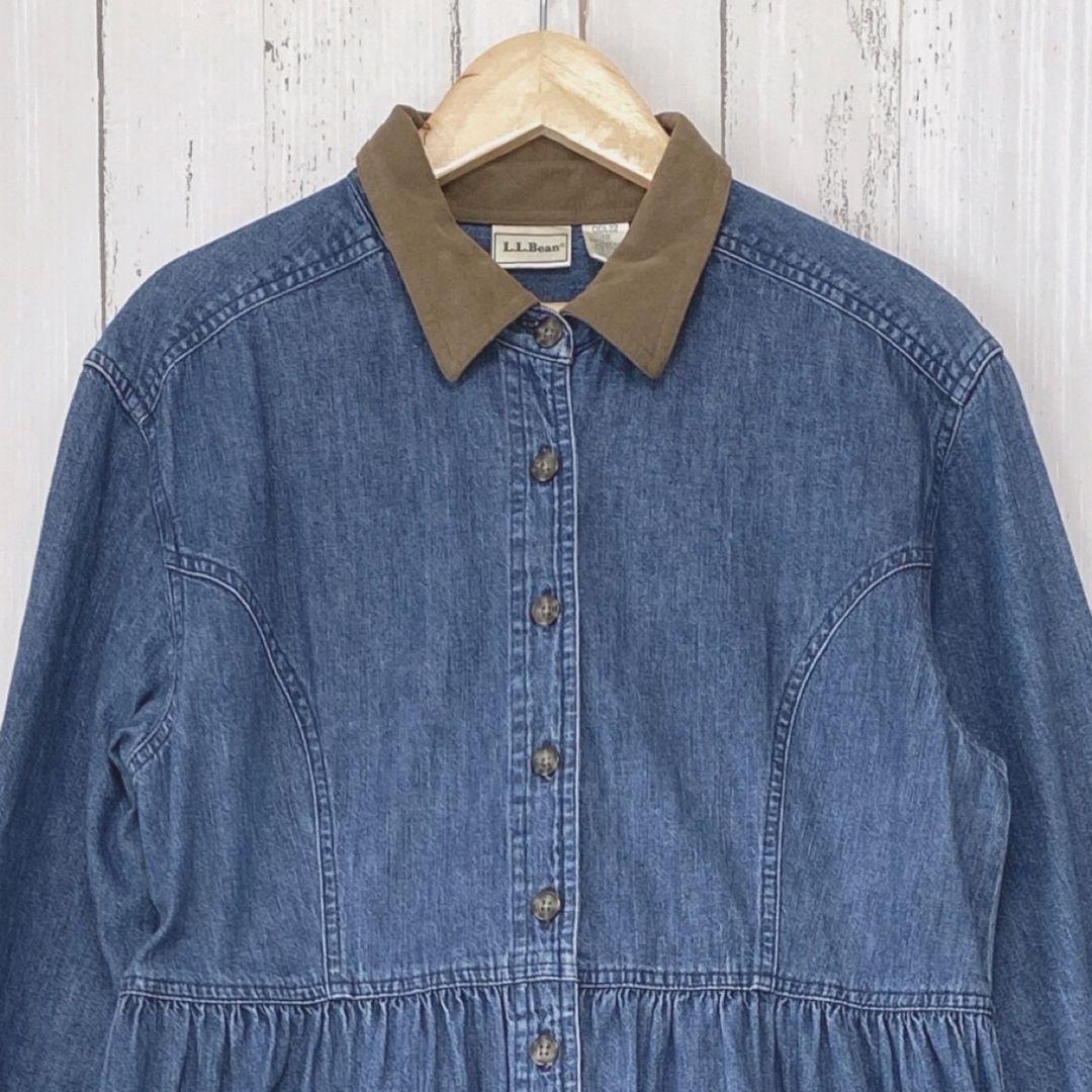 L.L.Bean デニム ロング丈シャツワンピース 10 画像3