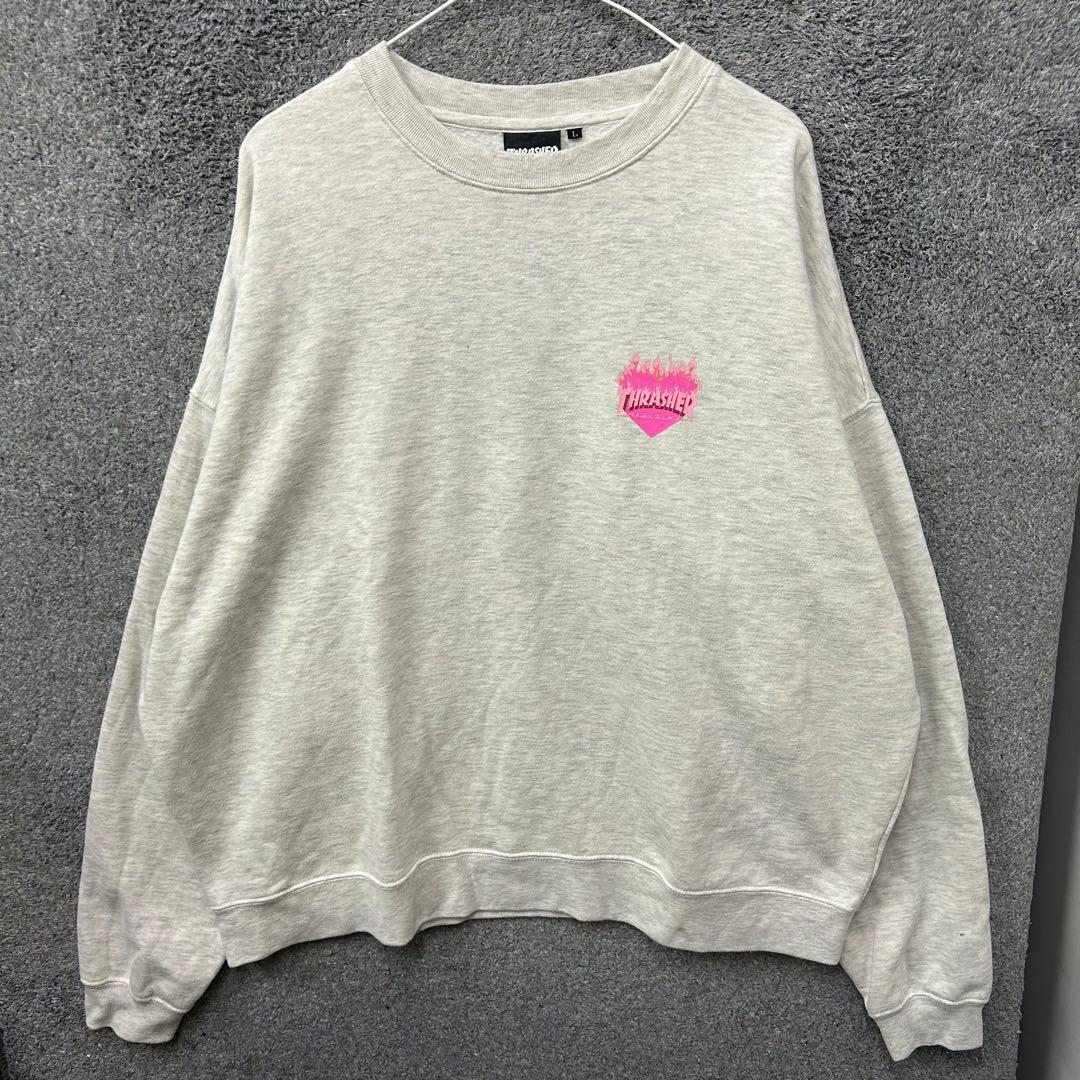 【F90】 THRASHER スウェット サイズL グレー 灰色