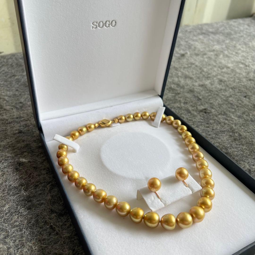極美品✨ ゴールド 白蝶真珠 ネックレス イヤリングK18 アクセサリー 画像2