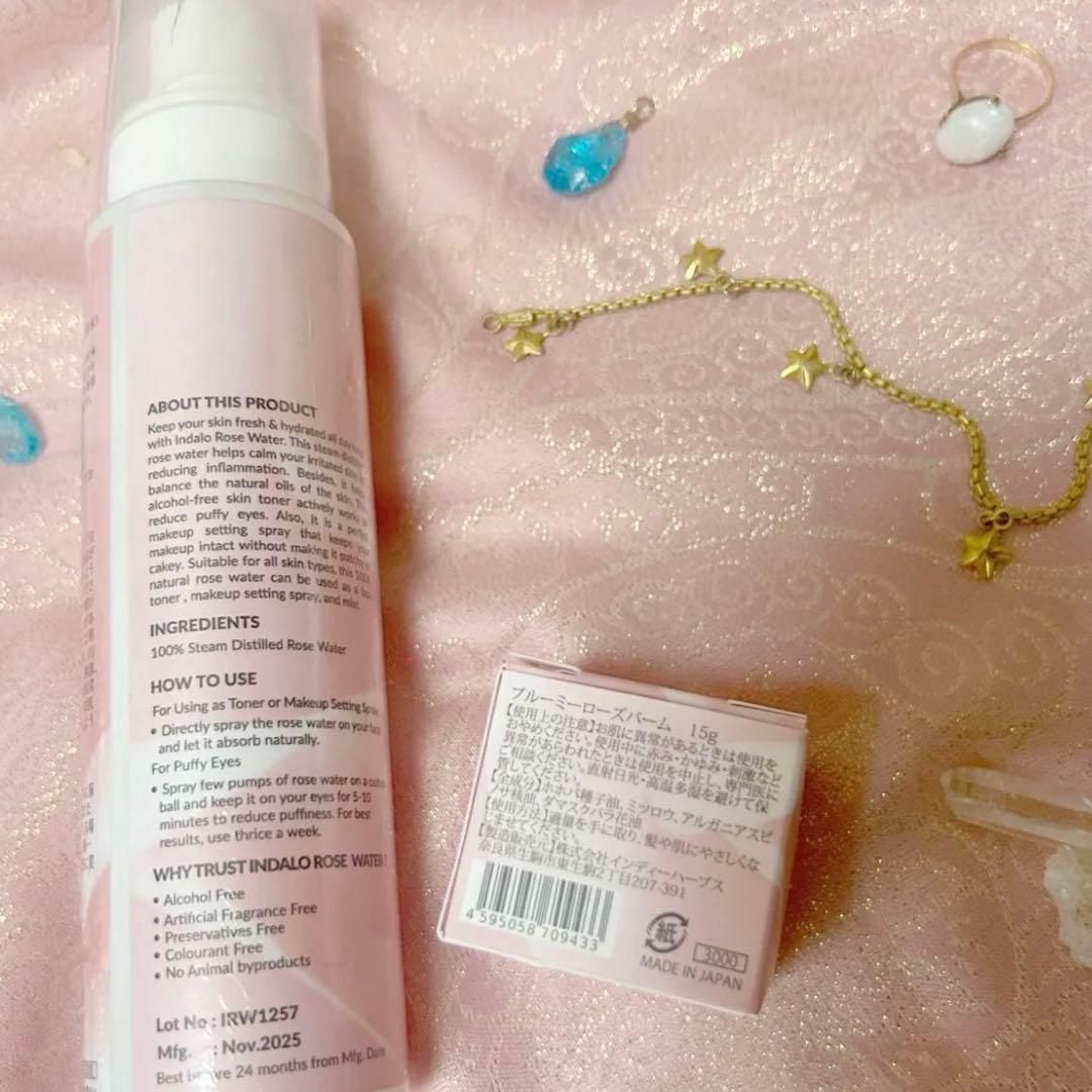 オーガニック素材使用 Pure Rose water & ROSE BALM 画像3