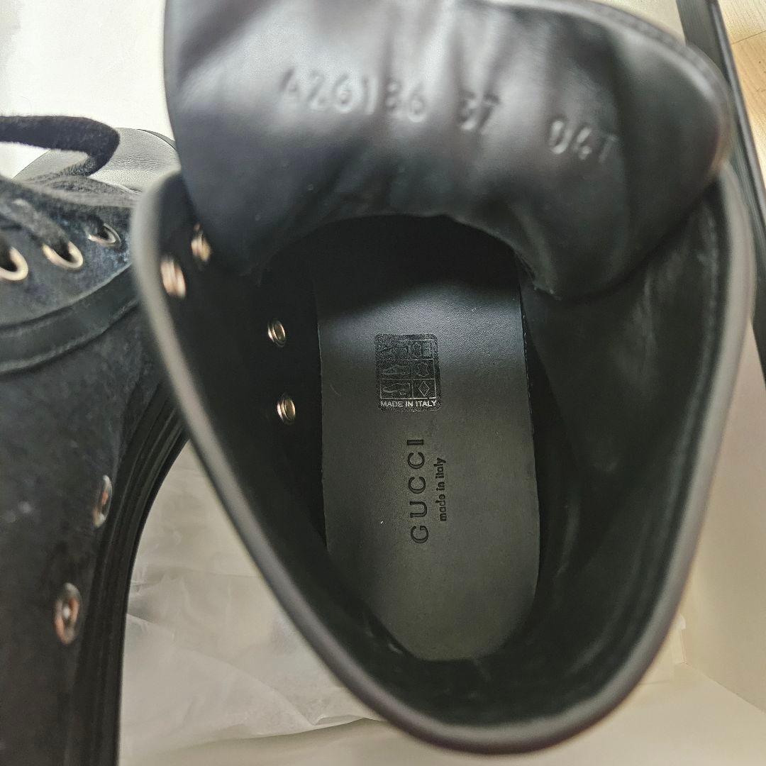 GUCCI 極美品スニーカー24cm GG柄 ブラック 37 ハイカット正規品 画像3