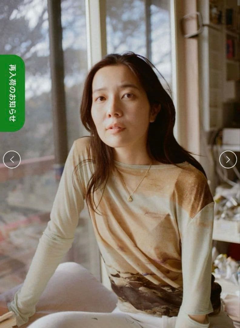 PAMM 長袖 カットソー アトリエからの眺めのシースルートップス 画像2