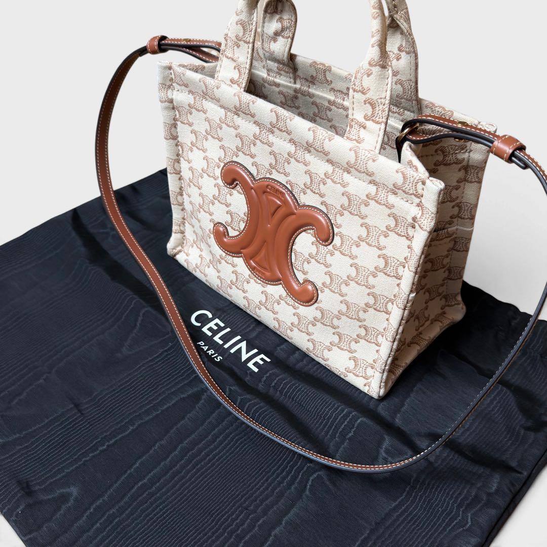 美品 セリーヌ スモール カバ タイス トリオンフ トートバッグ CELINE 画像3