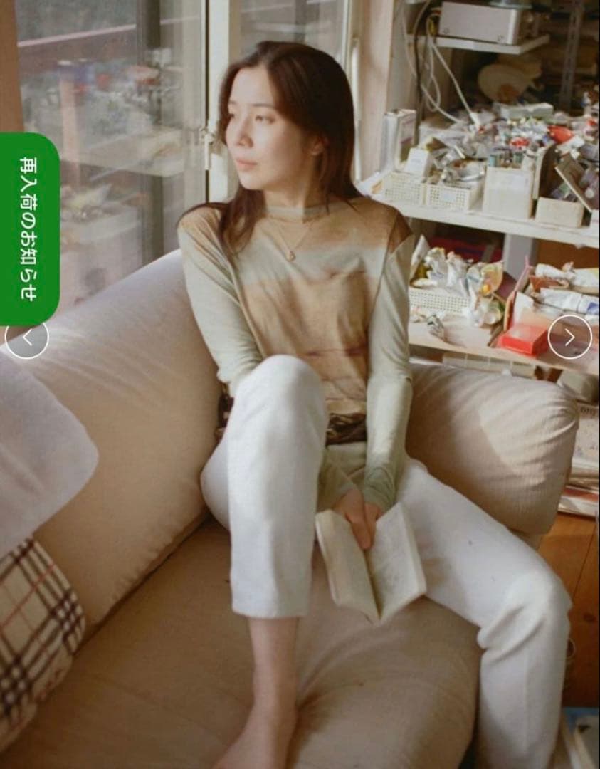 PAMM 長袖 カットソー アトリエからの眺めのシースルートップス 画像3