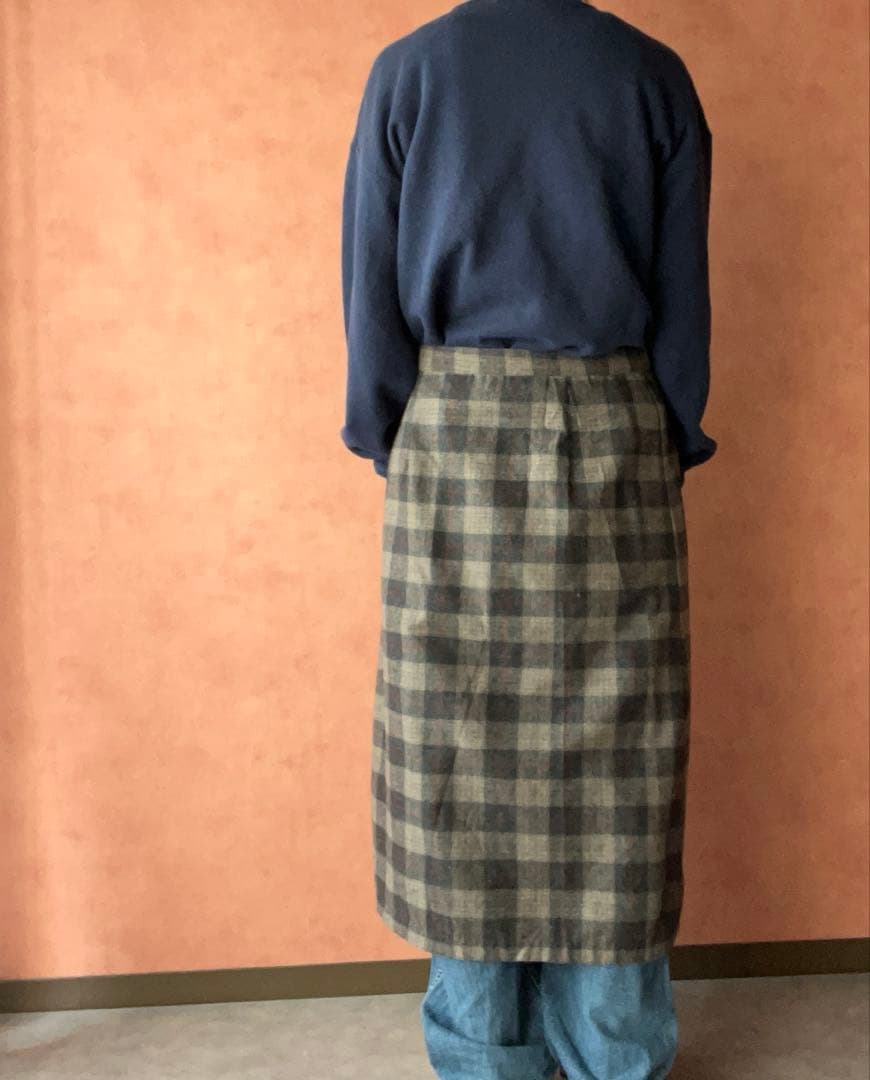 80s vintage plaid wrap skirt toro otoe 画像3