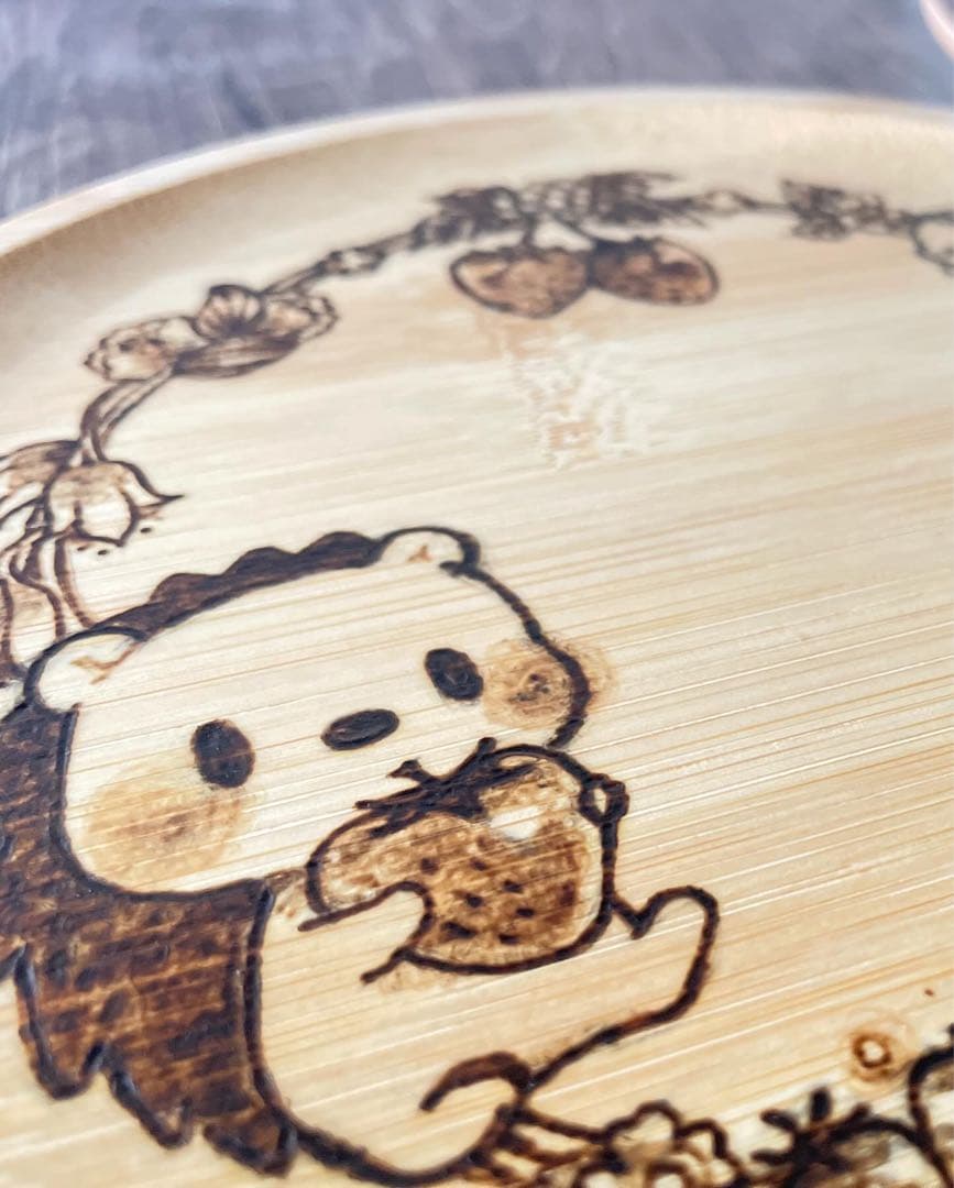 20cm 木製オリジナル ラウンドプレート 画像2