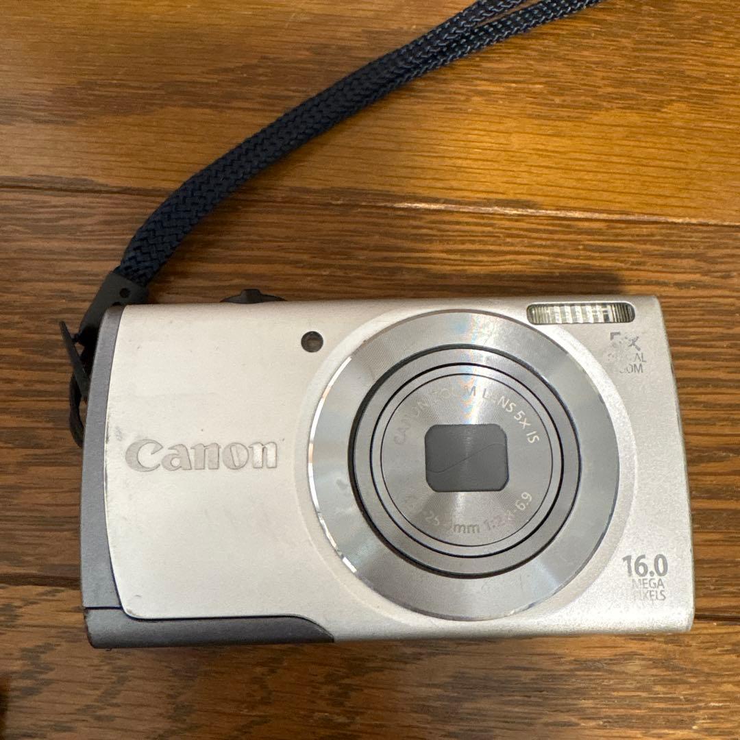 Canon コンパクトデジタルカメラ 16.0 中古 平成レトロ 白 シルバー 画像2