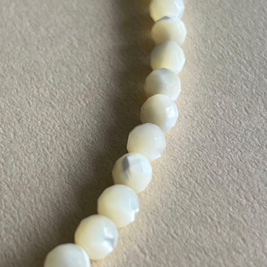 希少品✨ 天然石 マザーオブパール 自然 面カット シルバー アクセサリー 画像3