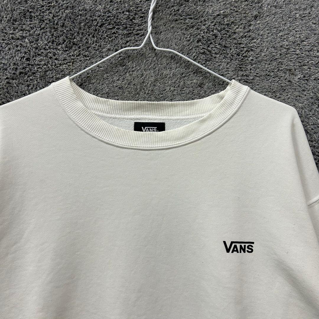 【F80】 VANS スウェット サイズL ホワイト 白 画像4