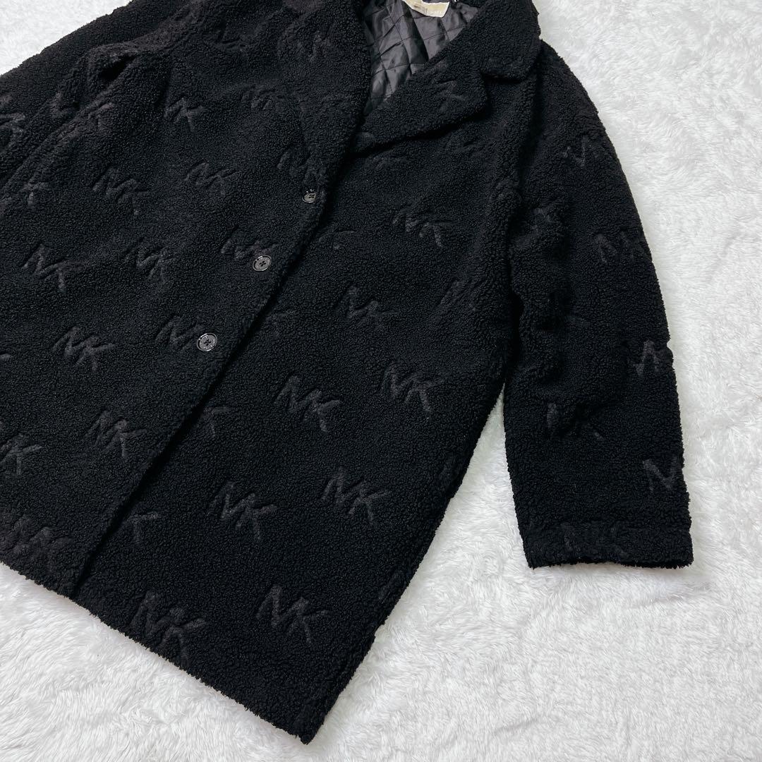 未使用級✨MICHAEL KORS モノグラム テディベアコート ブラック L 画像4