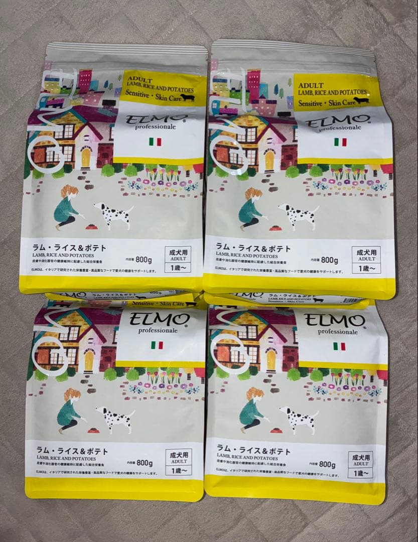 ELMO ドッグフード ラム ライス＆ポテト 800g 4袋セット