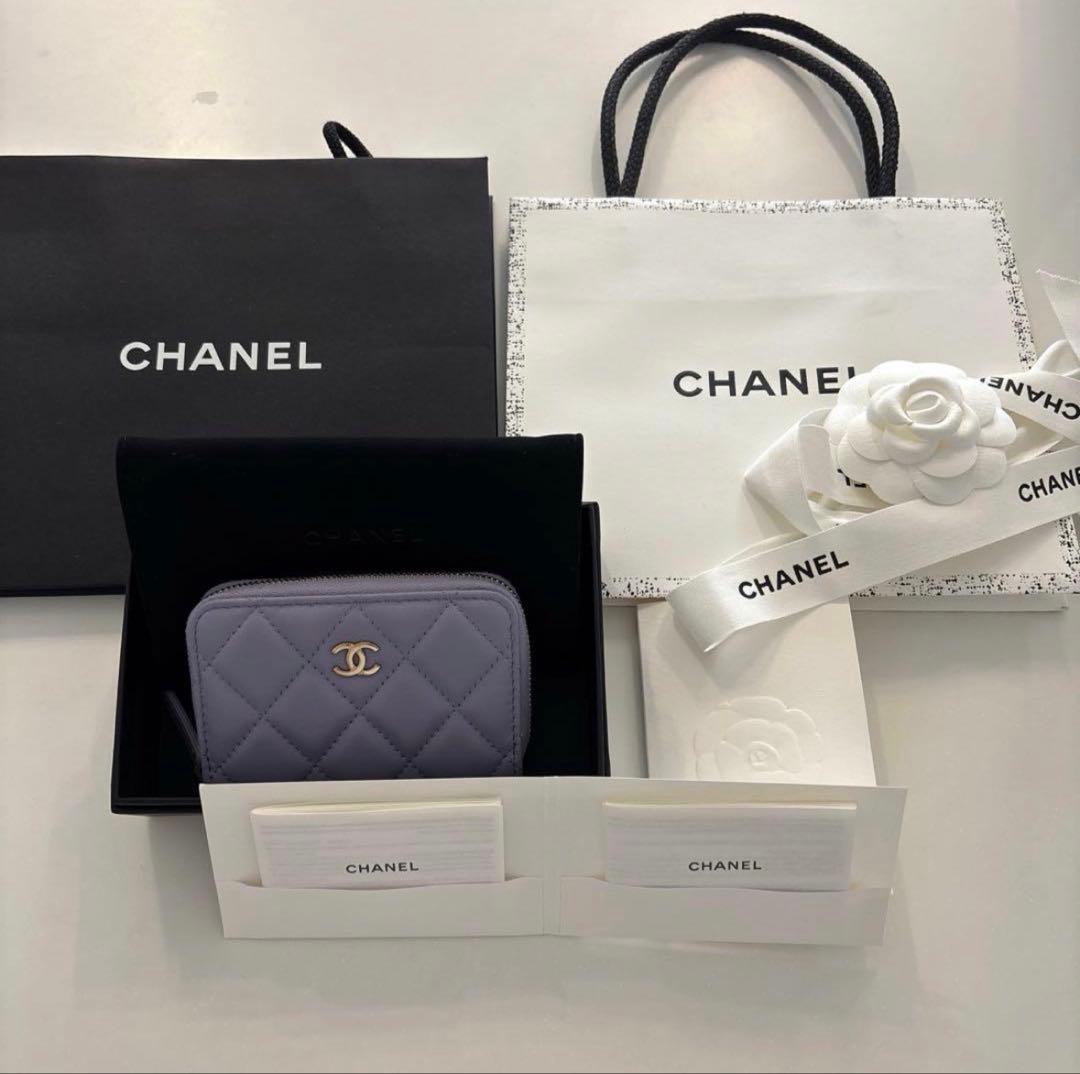 CHANEL マトラッセ コインケース パープル