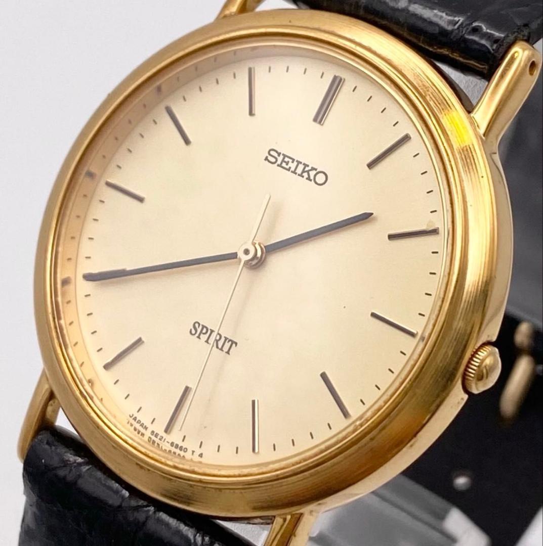新品電池交換/稼働 SEIKO セイコー スピリット メンズ 腕時計 ゴールド