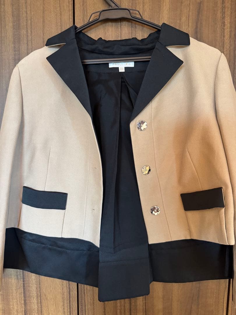 【PAULE KA】38サイズ バイカラー ショート丈 ジャケット✖️黒スカート 画像5