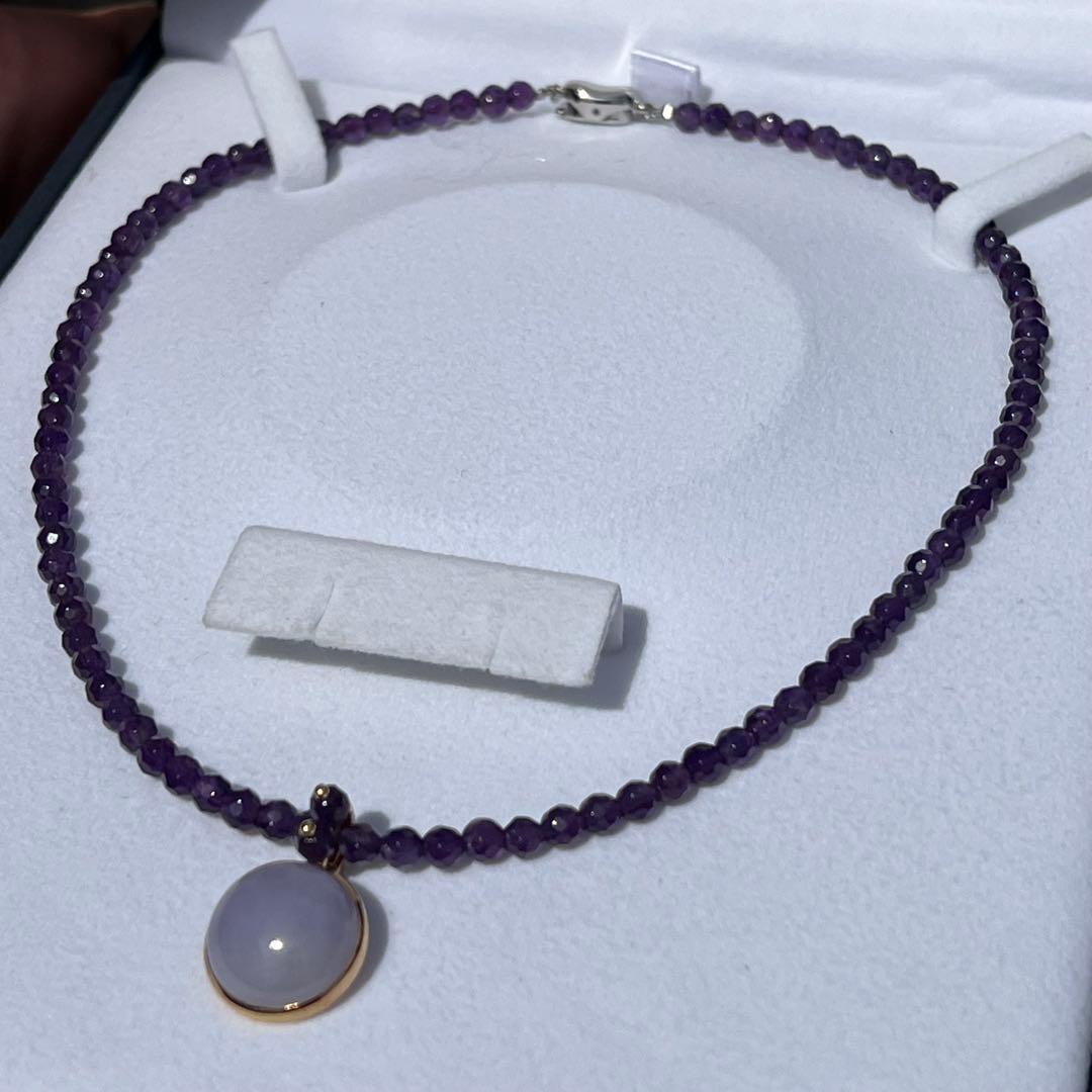 希少品✨極美品！ SOGO ペンダント ネックレス K18 翡翠 アメジスト 画像2
