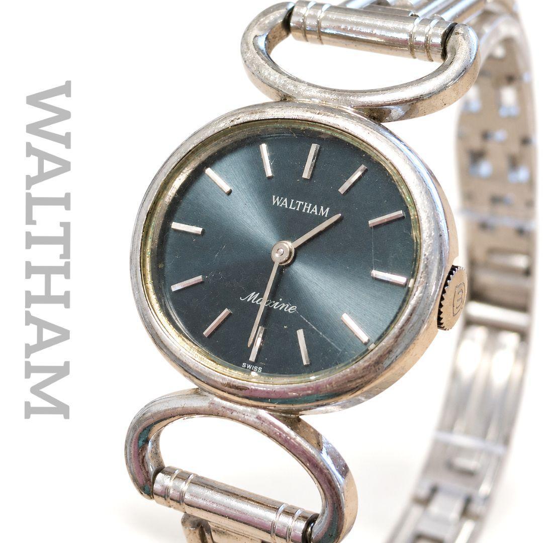 WALTHAM Maxine 手巻き ブルーグリーン ブレスウォッチ 稼働