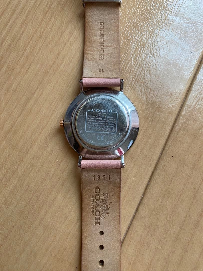 COACH 腕時計 ピンクレザーバンド 画像3